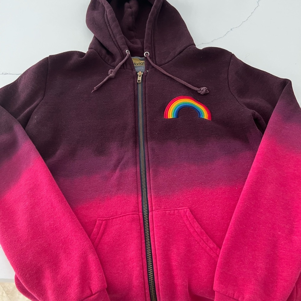 Aviator Nation sweatshirt Adult XS. Rainbow series. Burgundy/red combo.